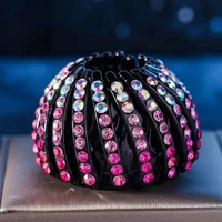 Hair Clamp Black Plastic Jeweled