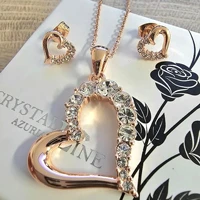 Fashion Heart & Necklace Gold