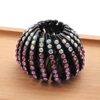 Hair Clamp Black Plastic Jeweled